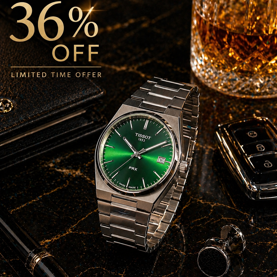Emerald Prestige Tissot 1986 Stainless Steel Watch