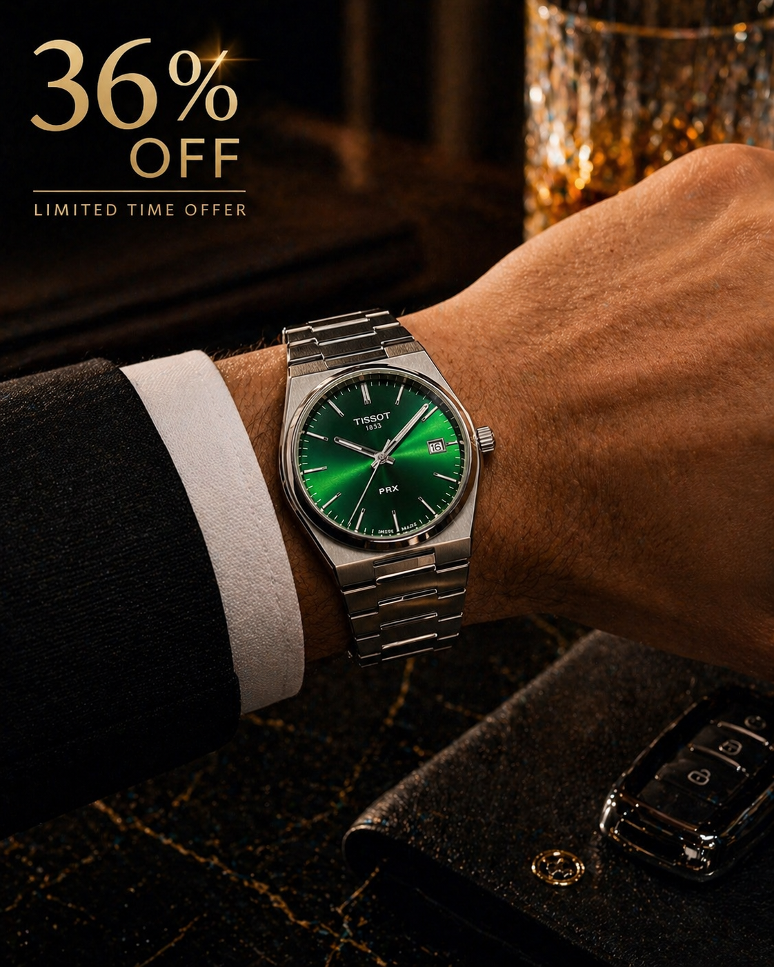 Emerald Prestige Tissot 1986 Stainless Steel Watch
