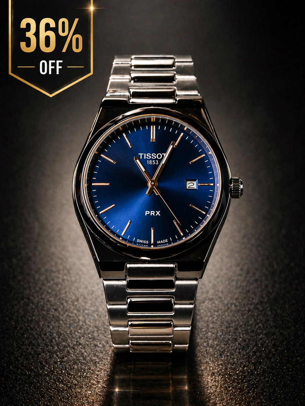 Azure Royale Tissot 1986 Stainless Steel Watch