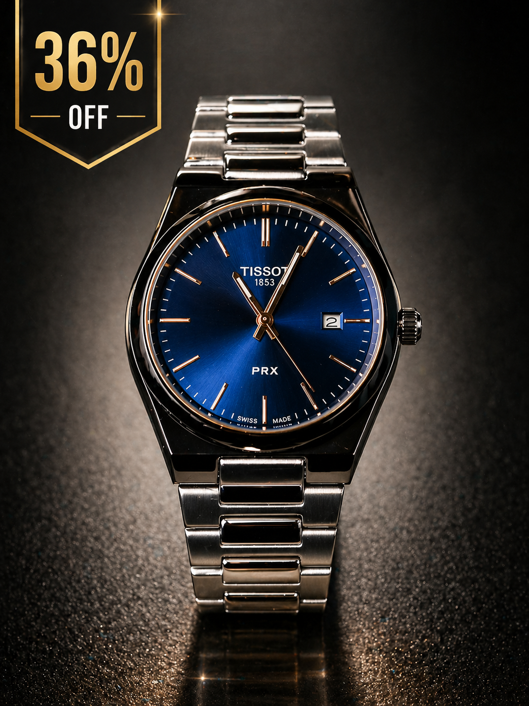 Azure Royale Tissot 1986 Stainless Steel Watch