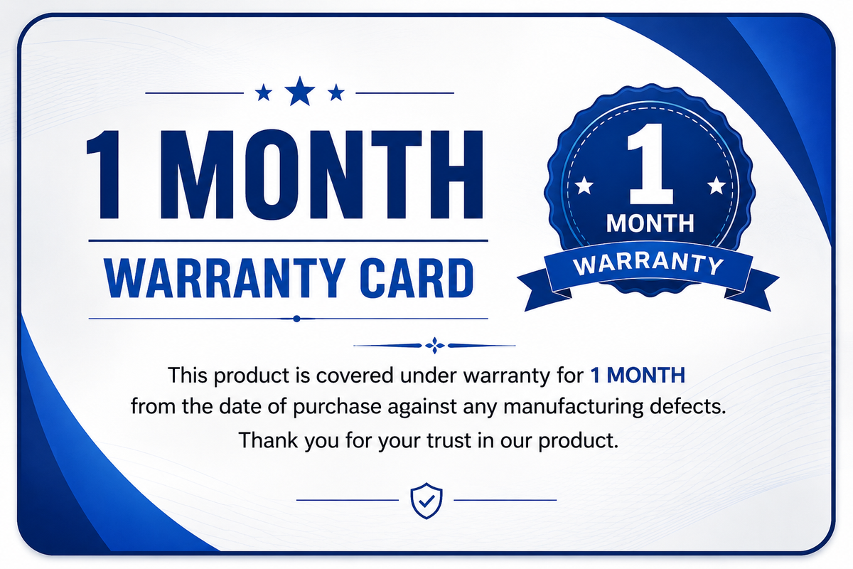 1 Month Warranty for watches Below 5,000