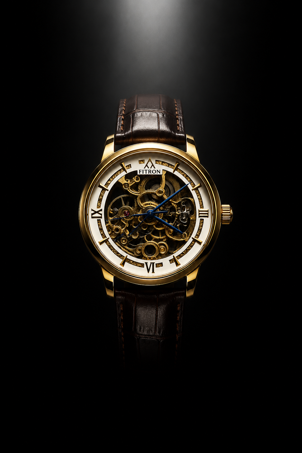 FITRON Imperial Heritage Skeleton Automatic Gold Edition Luxury Mechanical Timepiece