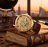 The Heritage Skeleton – Premium Gold & Brown Leather Men’s Timepiece thumbnail 2