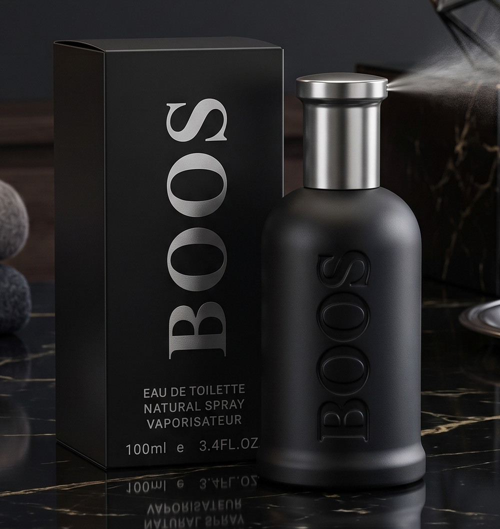 BOOS Matte Black de Roulette Perfume (100ml) – The Ultimate Fresh, Clean & Confident Daily Cologne for Men