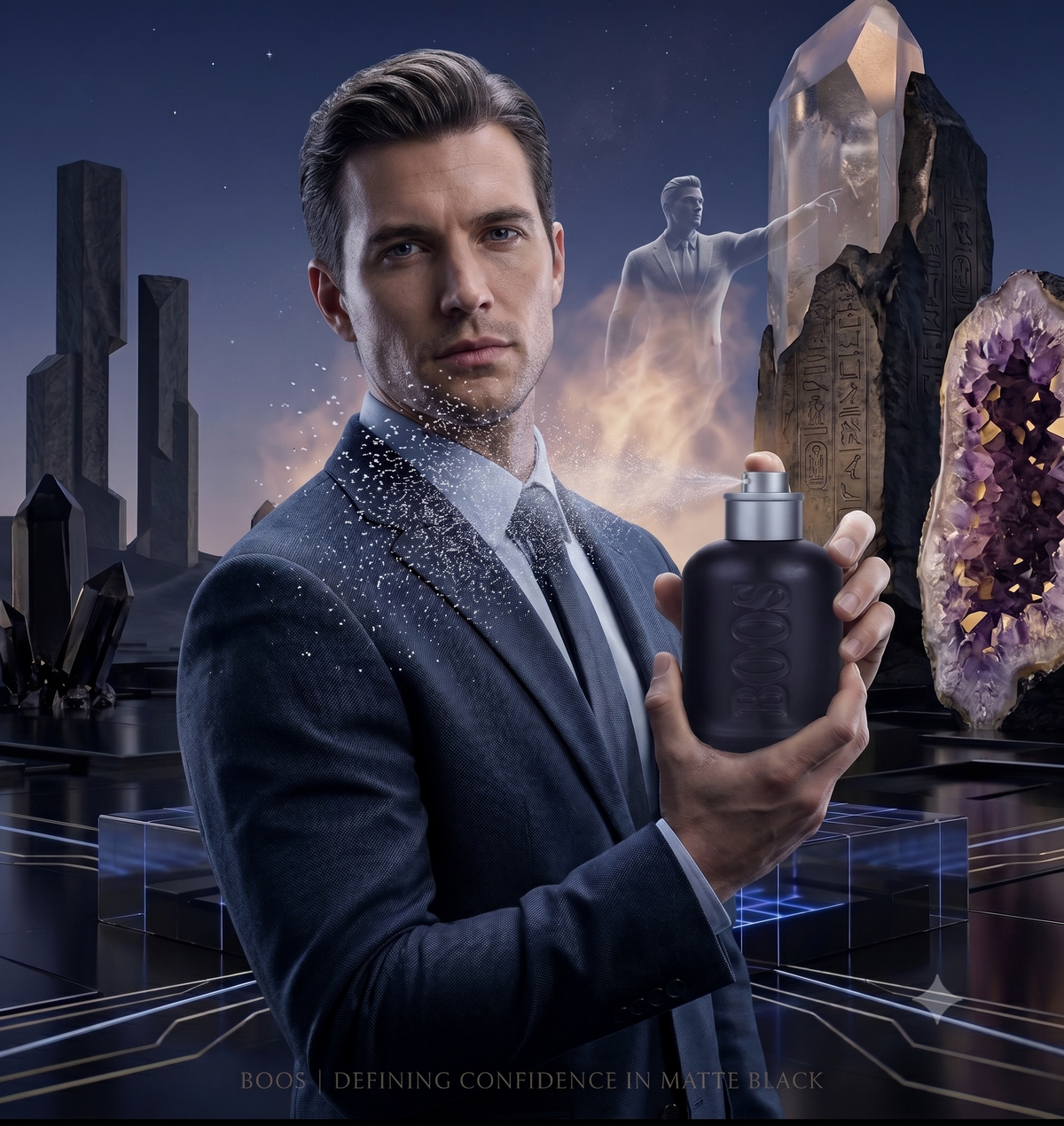 BOOS Matte Black de Roulette Perfume (100ml) – The Ultimate Fresh, Clean & Confident Daily Cologne for Men
