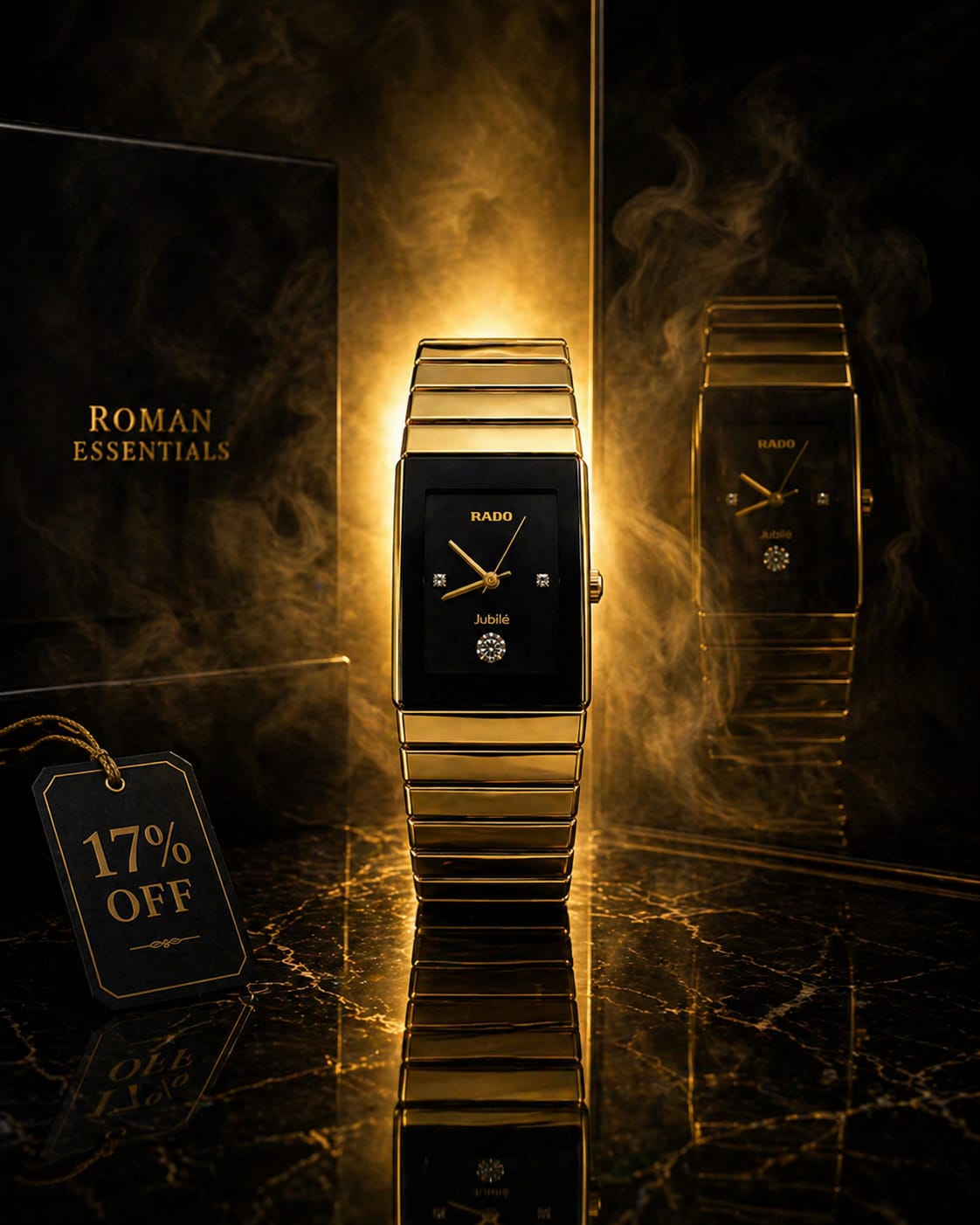 Imperial Premium Noir Gold Bracelet Watch for Mens