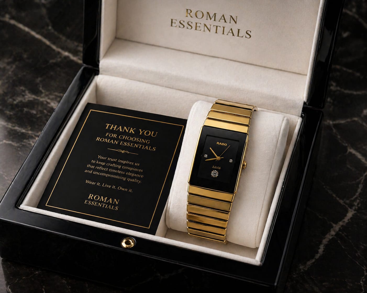 Imperial Premium Noir Gold Bracelet Watch for Mens