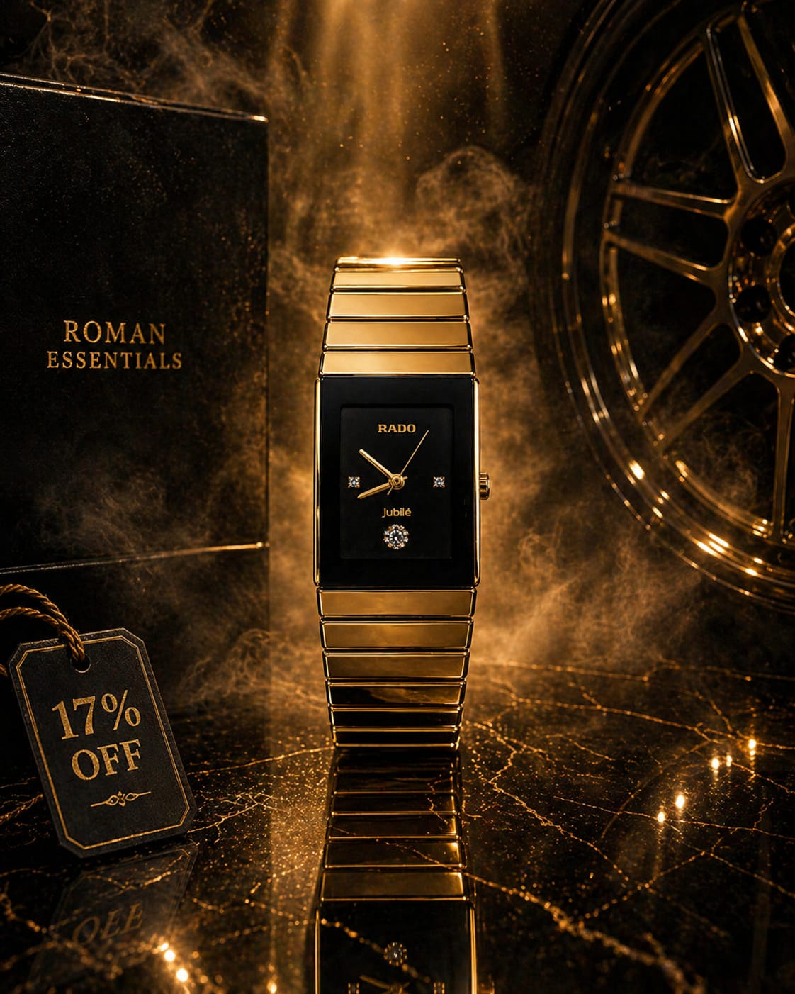 Imperial Premium Noir Gold Bracelet Watch for Mens
