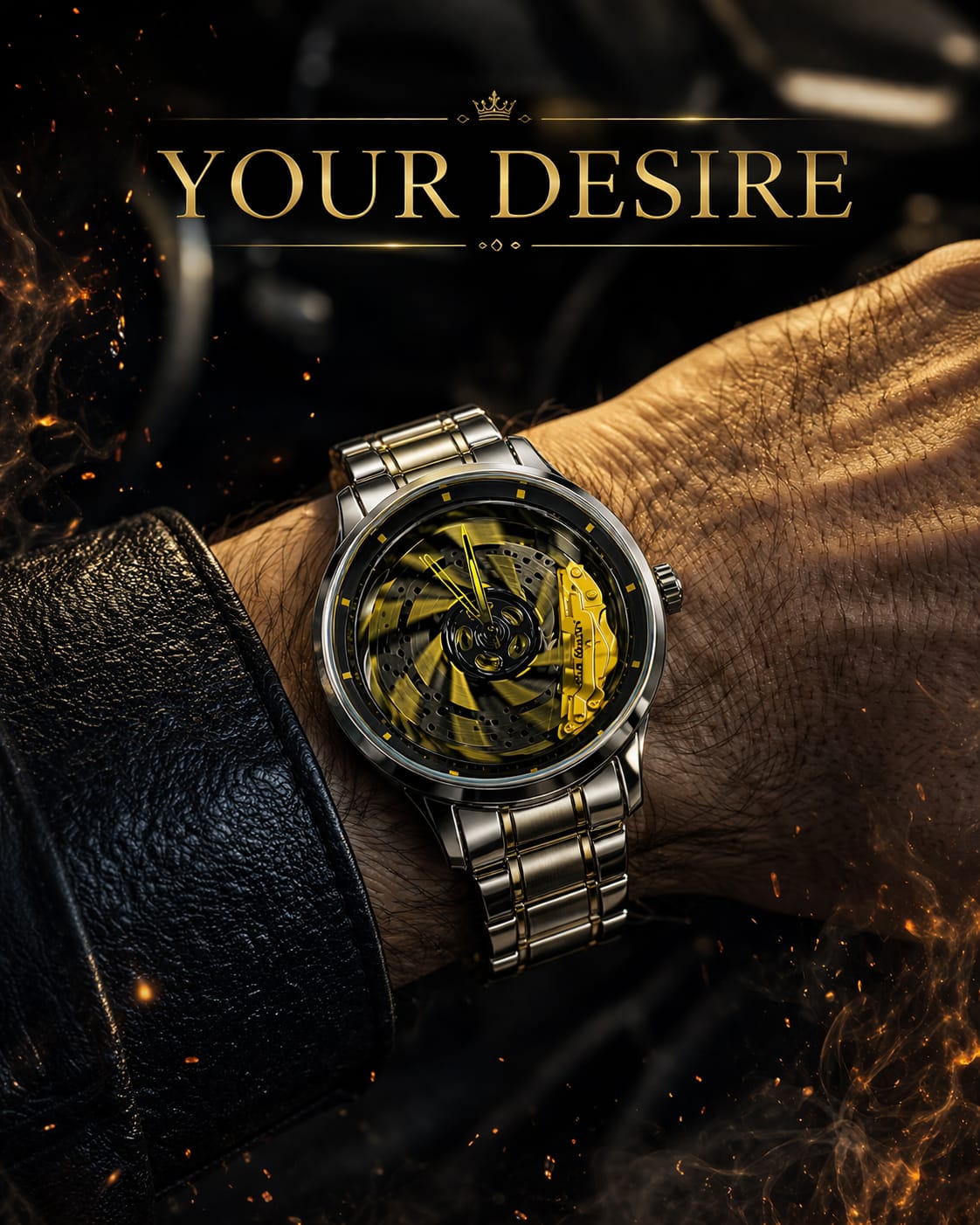 Velocity Phantom Wheel Moving Skeleton Watch for Mens