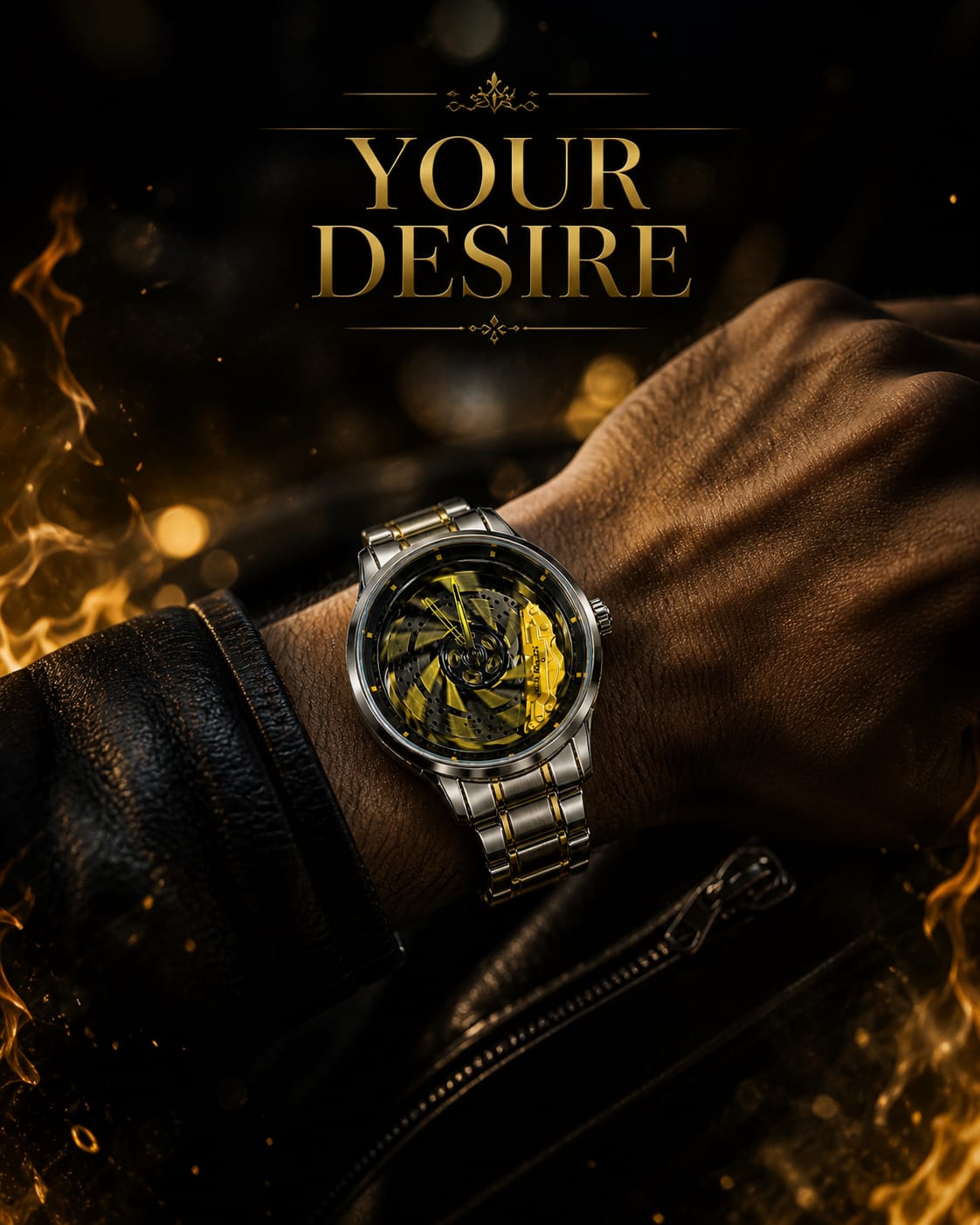 Velocity Phantom Wheel Moving Skeleton Watch for Mens
