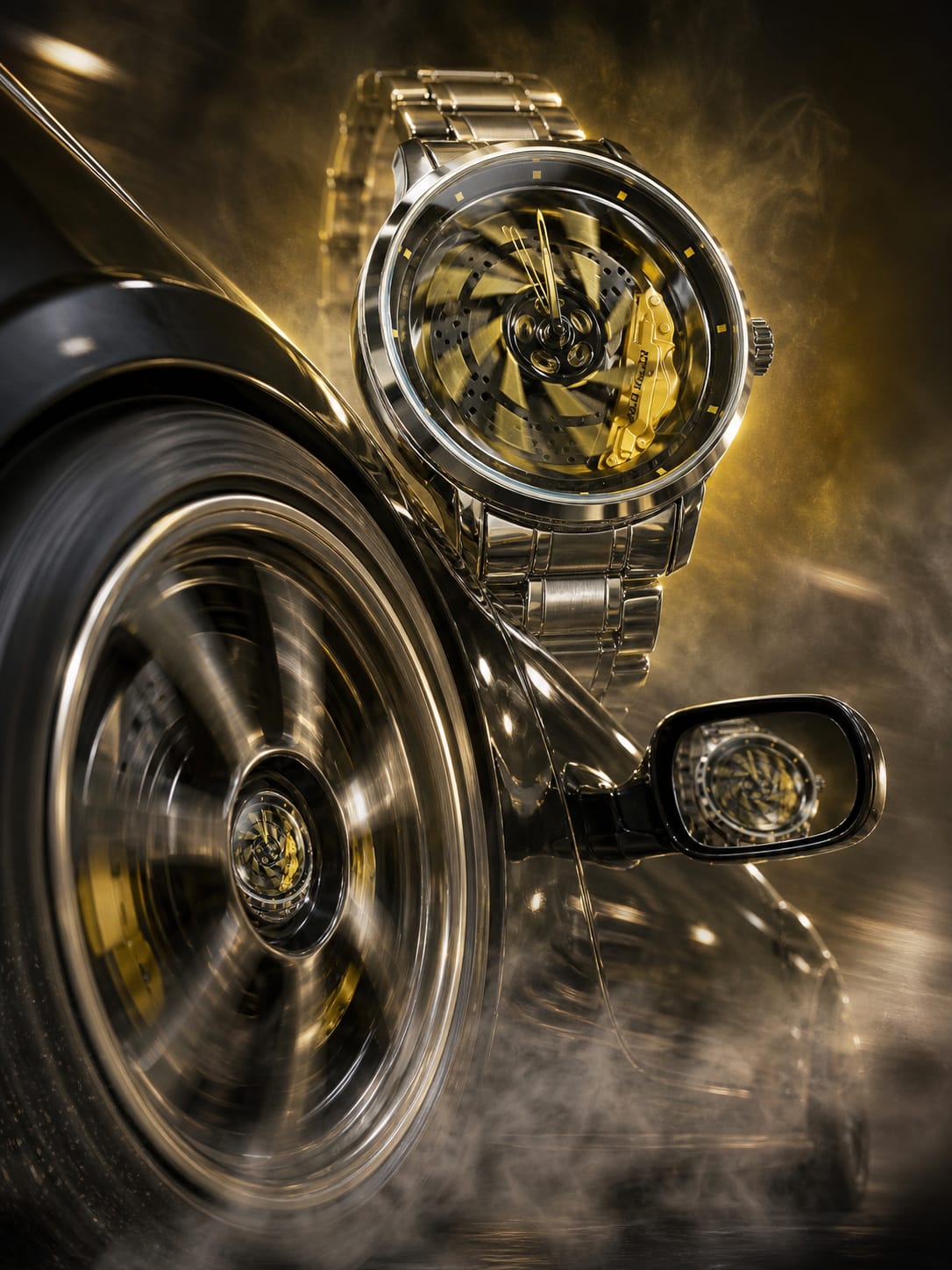 Velocity Phantom Wheel Moving Skeleton Watch for Mens