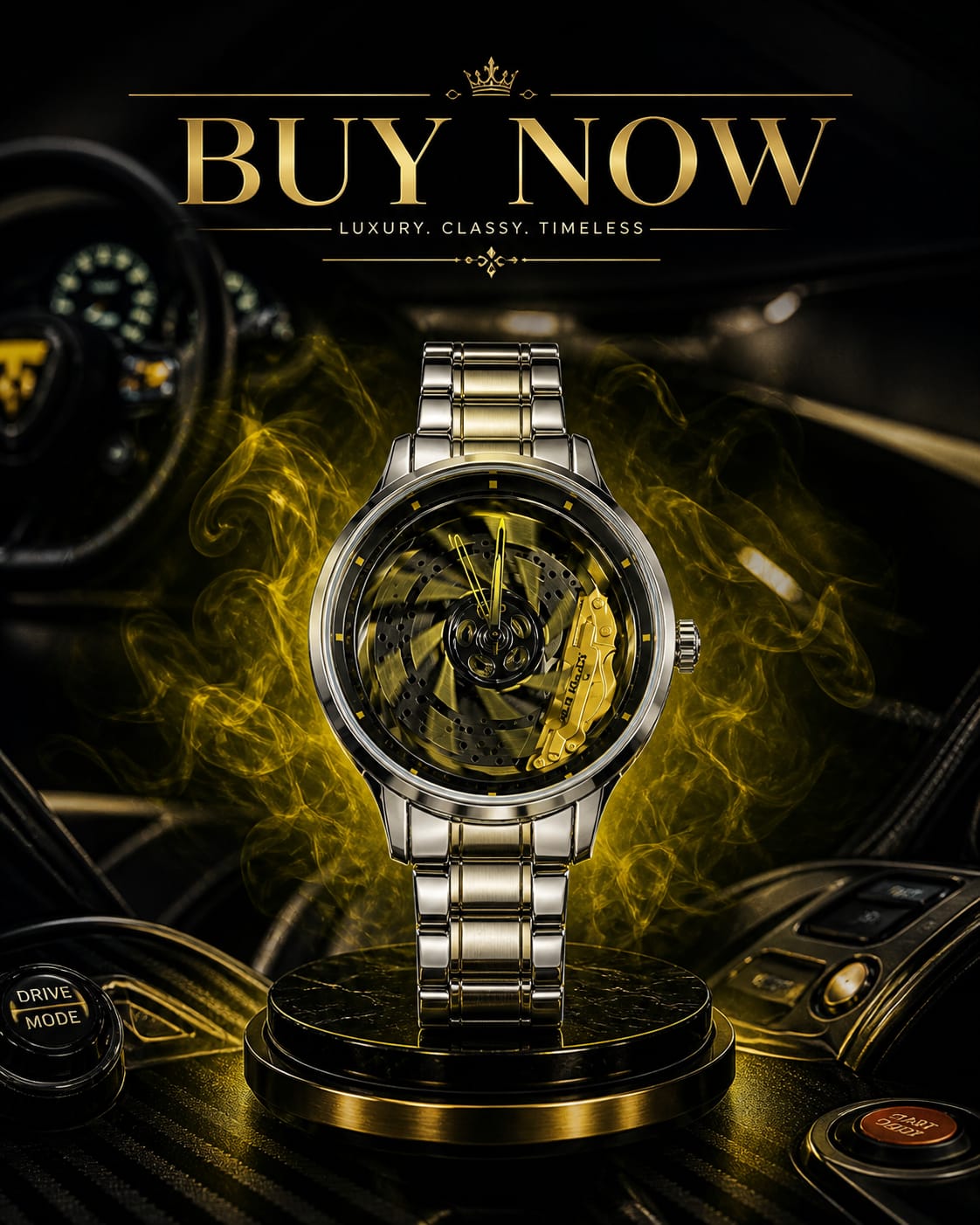 Velocity Phantom Wheel Moving Skeleton Watch for Mens