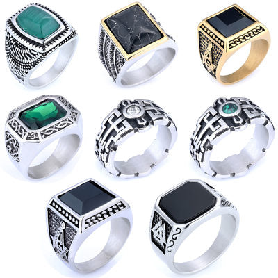 Men's Premium Stainless Steel Gothic & Symbolic Signet Rings